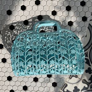 NEW small jelly flower bag- blue